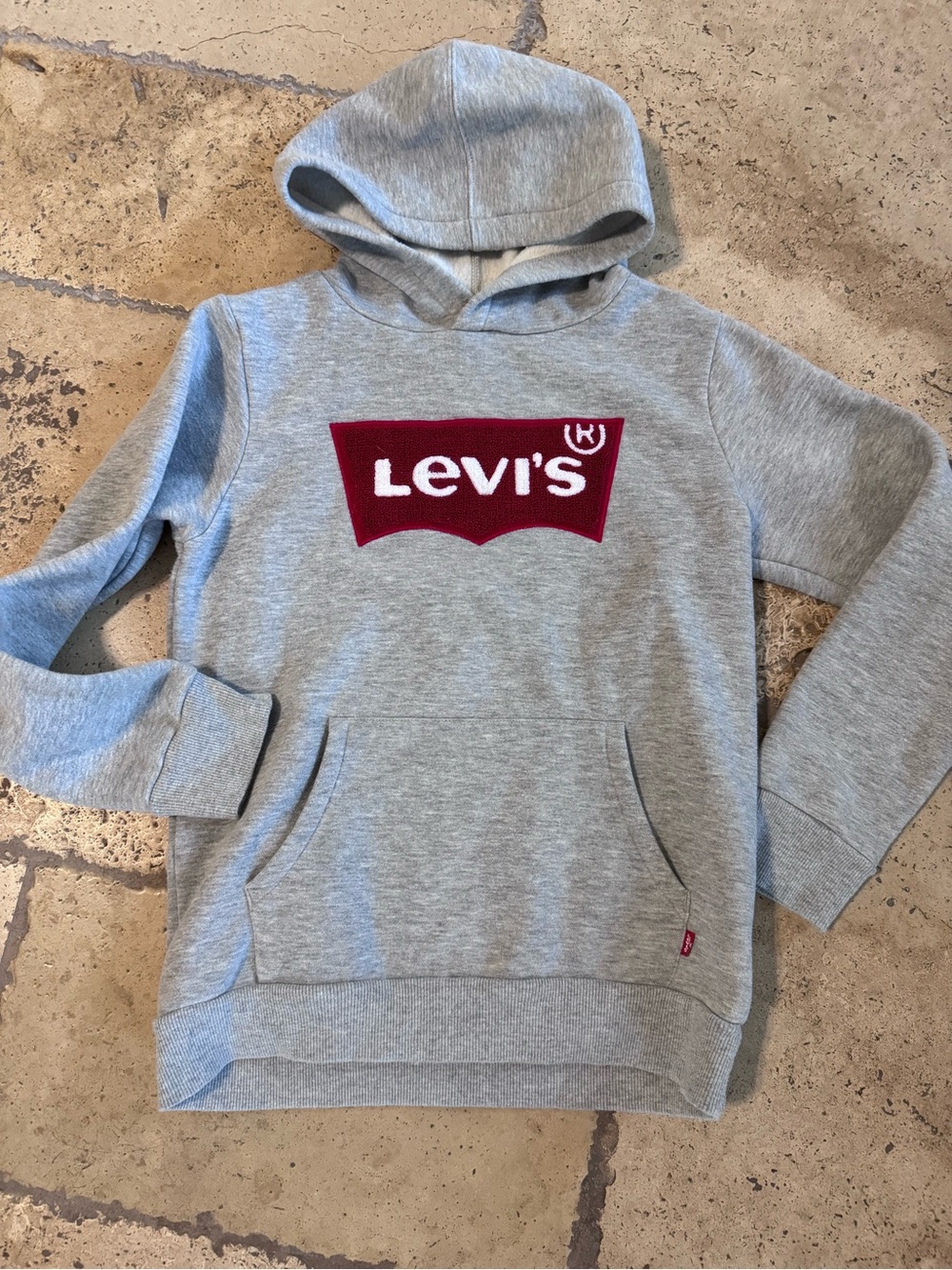 Levi's Strauss Heather Gray Hoodie Sweater Sweatshirt (Youth Kid 12/13 Large)